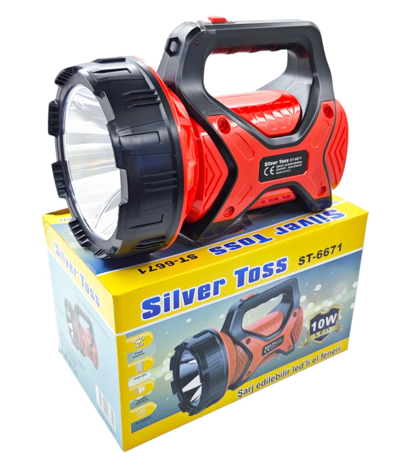 ST-6671   Silver Toss 10W Şarjlı El Feneri