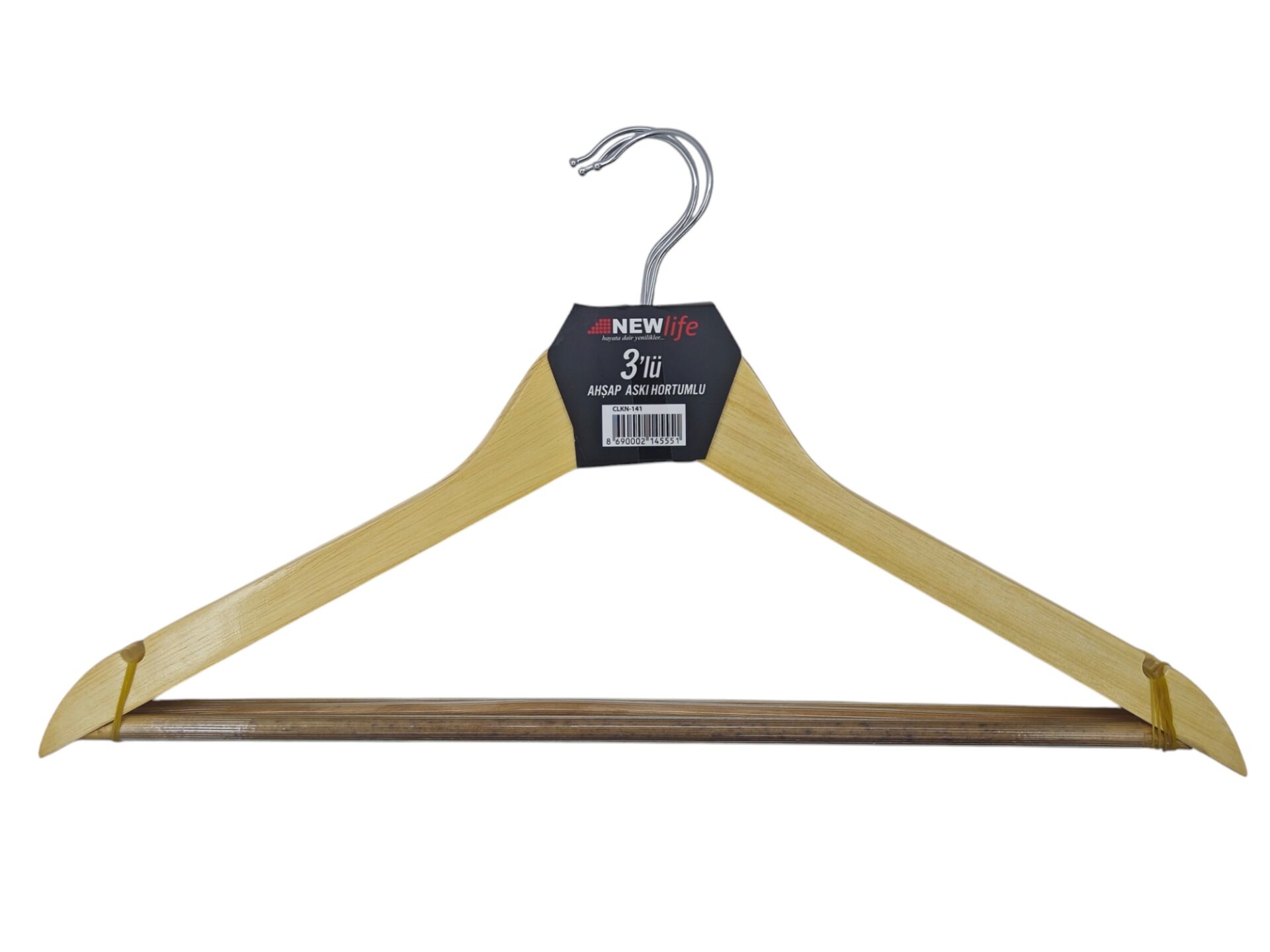 CLKN-141   Newlife Hortumlu Ahşap Askı 3lü