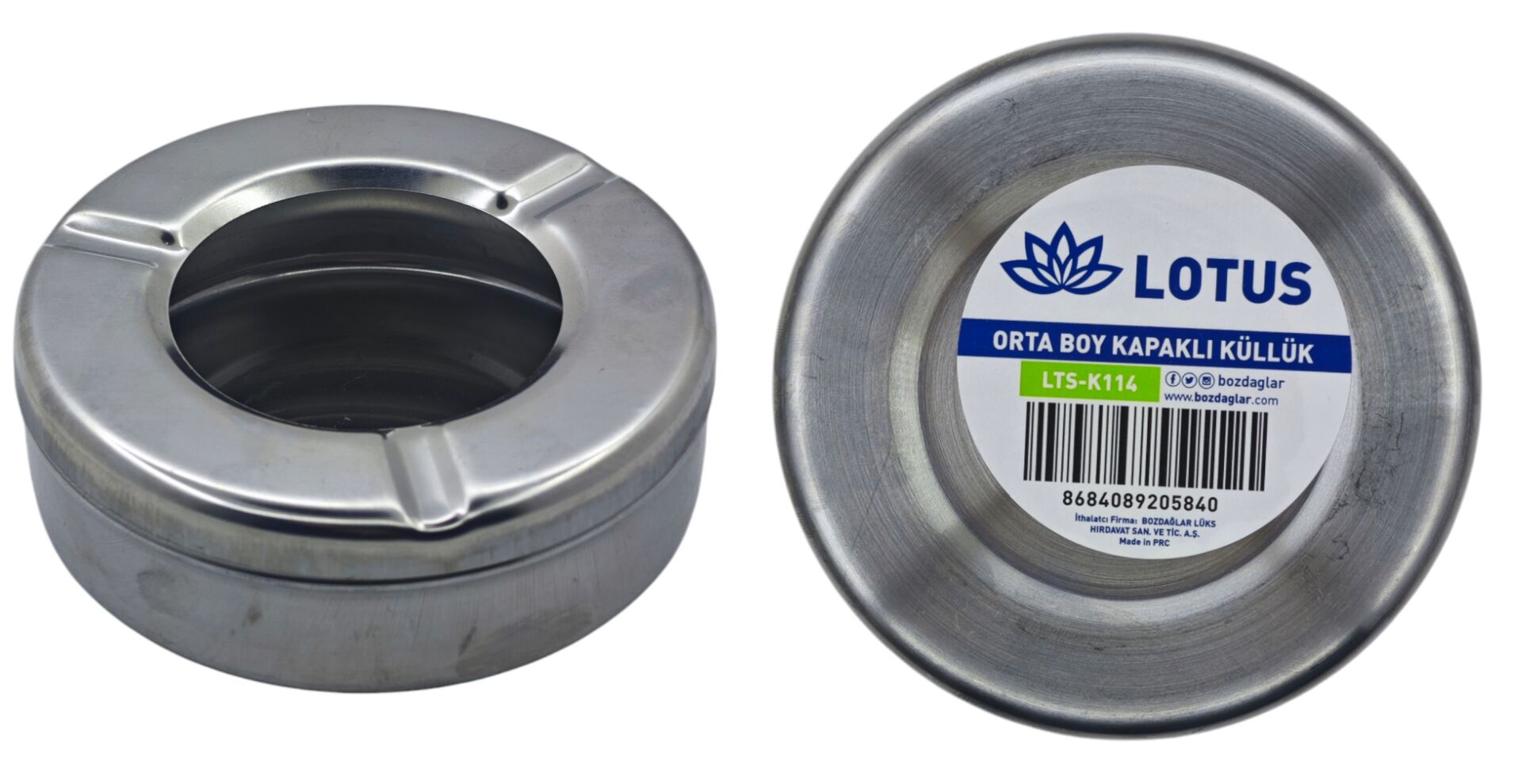 LTS-K114   Lotus Orta Boy Kapaklı Metal Küllük