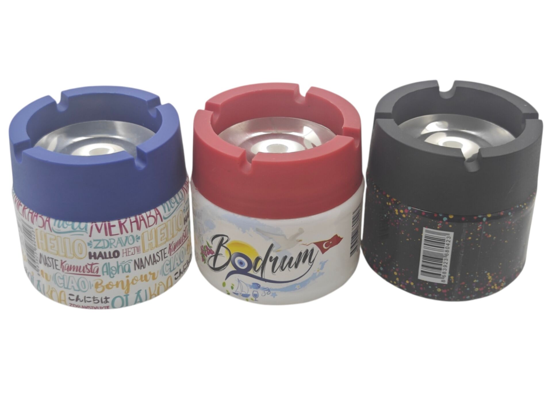 06337   Metal İçli Kokusuz Küllük 330cc - Cam - Desenli