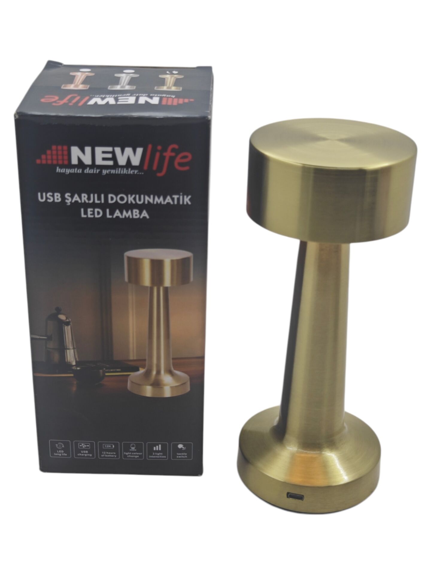 YL001G   Newlife USB-C Şarjlı Dokunmatik Led Lamba