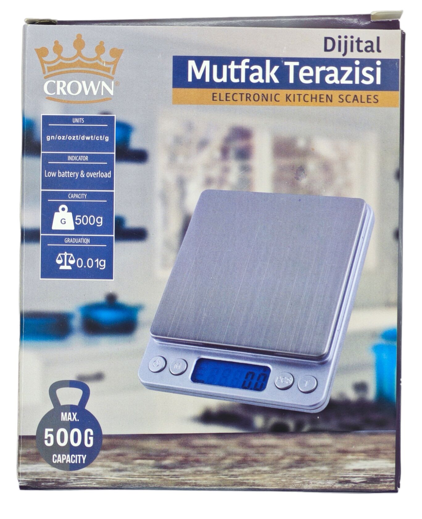 Crw-7106   Crown Mutfak Terazisi 500Gr