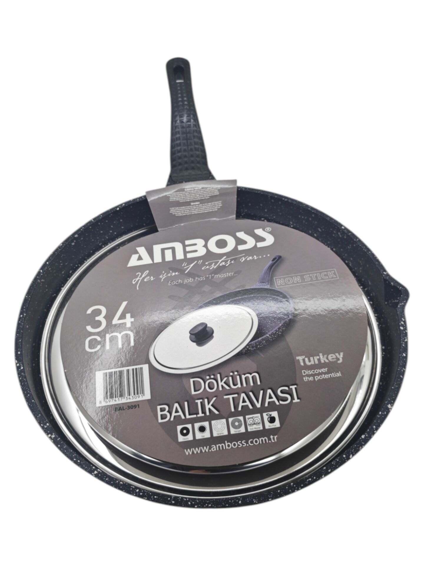 BAL-3091   Amboss Doküm Balık Tavası 34cm