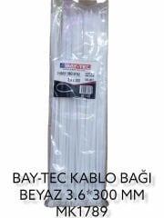 Mk1792   Bay-Tec Kablo Bağı 4.8*200Mm - Beyaz