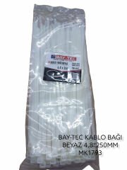 Mk1793   Bay-Tec Kablo Bağı 4.8*250Mm - Beyaz