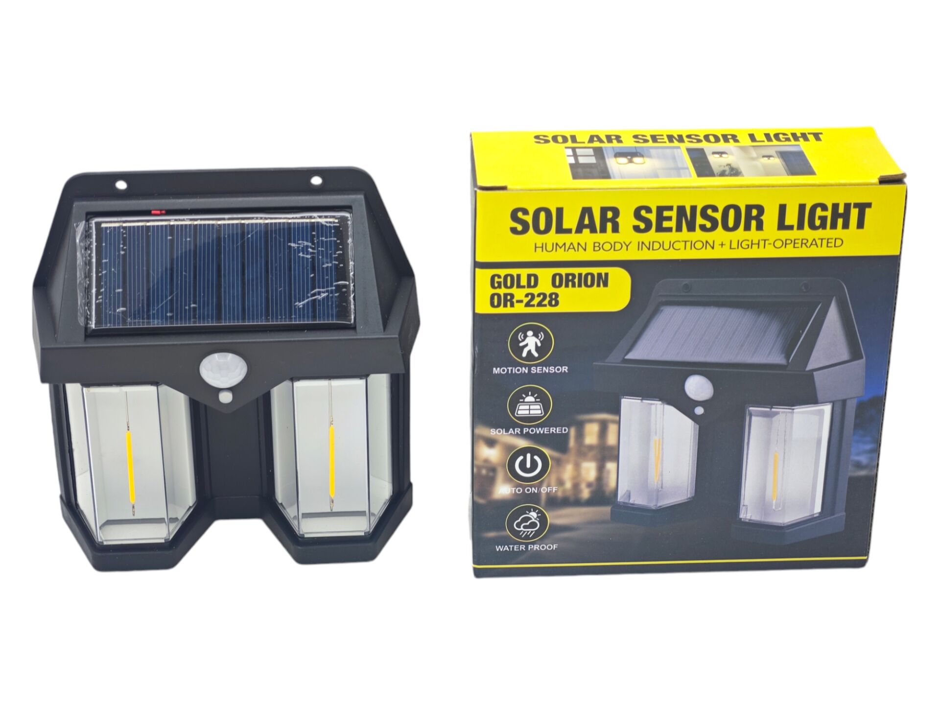 OR-228   Gold Orion Solar Şarjlı Duvar Aplik - Hareket Sensörlü