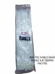 Mk1795   Bay-Tec Kablo Bağı 4.8*380Mm - Beyaz