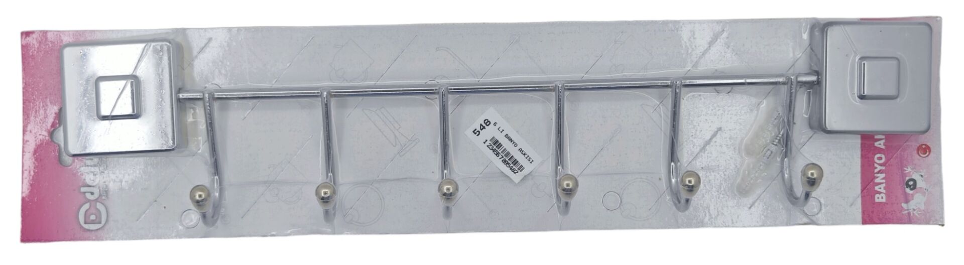 548   Delux Metal Banyo Askılığı 6lı