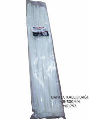 MK1797   Bay-Tec Kablo Bağı 100lü 4.8*500mm - Beyaz