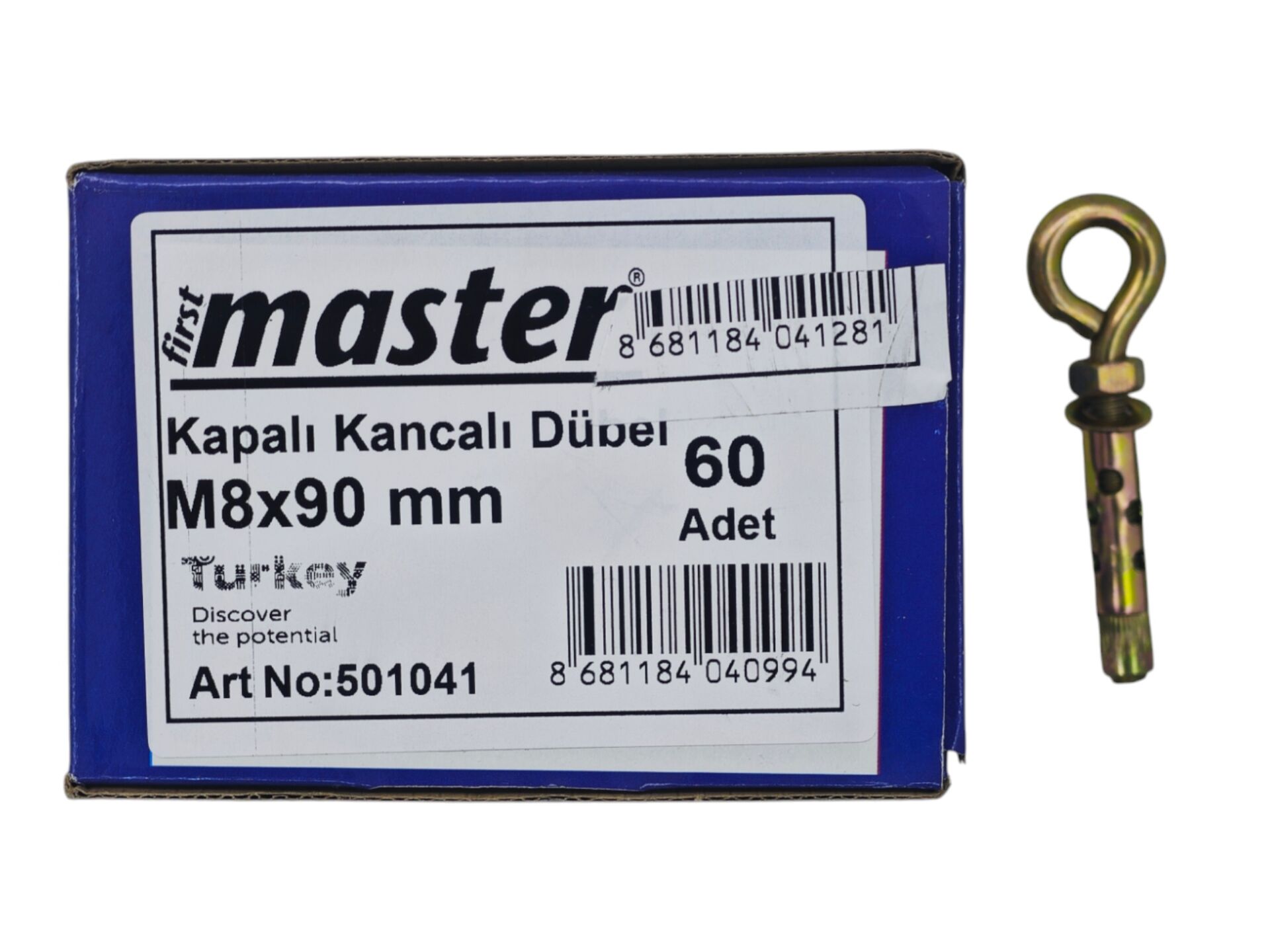 501041   Master Gömlekli Kapalı Kancalı Çelik Dübel M8*90mm