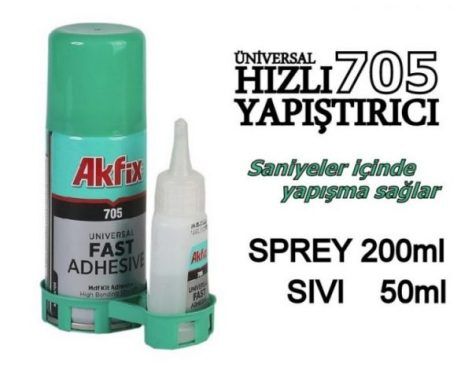 GA060   Akfix 705 Hızlı Yapıştırıcı 200ml+50gr